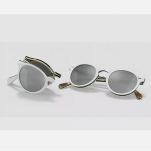 Oliver Peoples OV5456SU Gregory Peck 1962 White / Gray Silver Mirror 47mm New